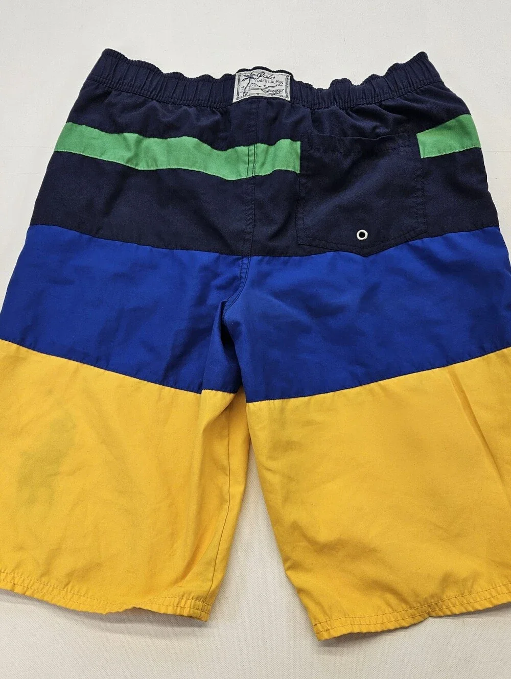 POLO RALPH LAUREN Swim Shorts Size X-Large 18 - 20 years Blue Yellow